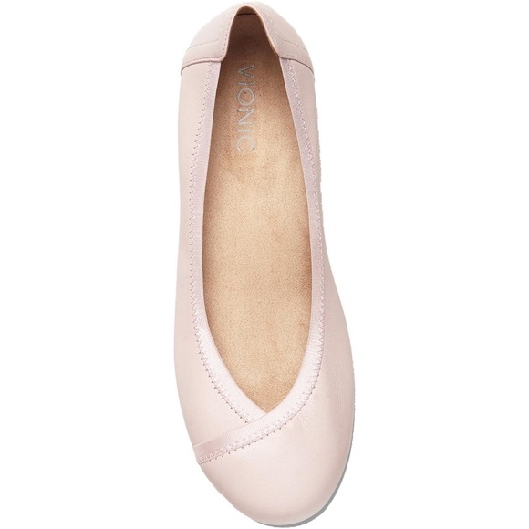 Vionic Shoes - Women’s VIONIC Caroll light pink leather ballet flats- Size 7